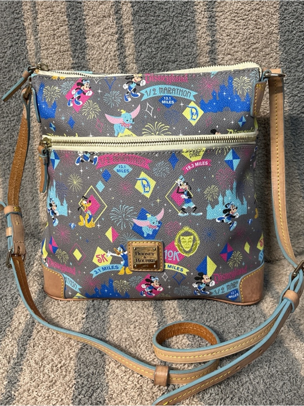 Dooney & Bourke Disneyland 1/2 Marathon Crossbody Mickey & Friends Purse